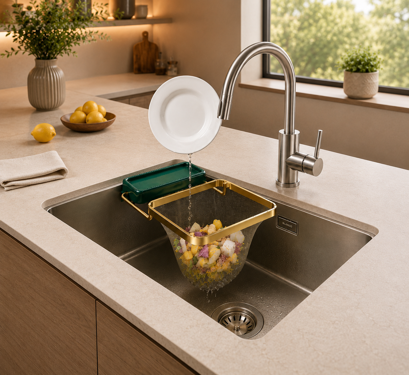 LAVIONS Katlanır Mutfak Lavabo Süzgeci – 50 Filtre Hediye | Tıkanıklık Önleyici